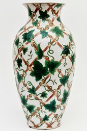 Tall Hand Painted Asian Vase