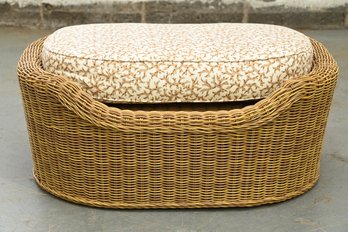 Resin Wicker Raised Dogbed Or Ottoman With Cushion