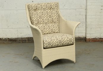 White Outdoor All Weather Resin Wicker Chair With Cushions