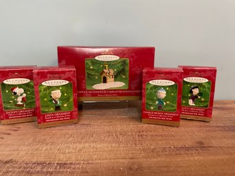 5 Peanuts Charlie Brown Hallmark Keepsake Christmas Ornaments New In Boxes