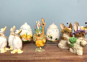 Easter Decorations Lot Including Peter Rabbit Musical New In Box