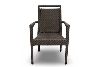 Outdoor Synthetic Rattan Wicker Armchair - Brown - Cushion Req'd