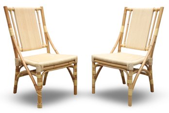 Pair Of Vintage Donghia Woven Chairs (Orig Retail $1,750per)