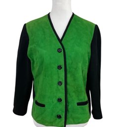 Vintage Green Suede Front Jacket