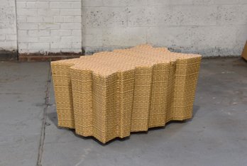 Outdoor Jigsaw Coffee Table In Resin Wicker Weave