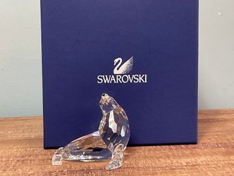 Swarovski Crystal Mother Sea Lion In Box