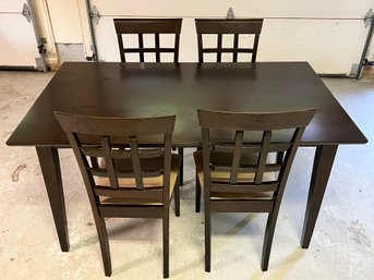 Wood Dining Table And Four Chairs