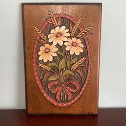 Vintage Hand Carved & Painted Flower Bouquet