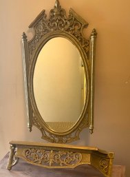 MCM Hallway Mirror & Shelf By Syroco