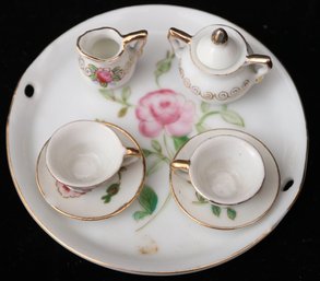Miniature Porcelain Tea Set With Under Platter
