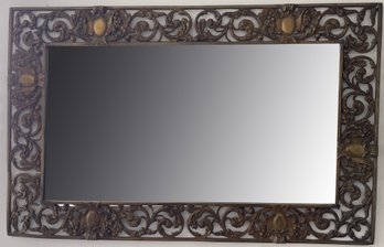 Floral Brass Villa Wall Mirror