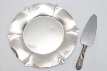 Round Platter And Cake Knife