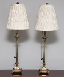 Brass Lamps With Shades 27 Inches Tall