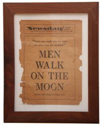 Men Walk On The Moon Original Newsday Framed