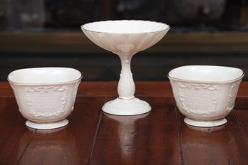 Lenox 2 Small Bowls And Pedestal Compote
