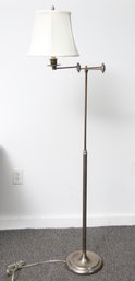 Swing Arm Cantilever Silver Floor Lamp