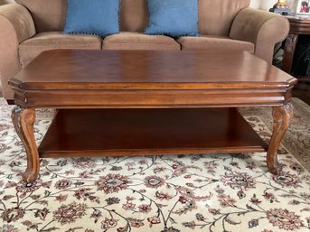Wood Coffee Table With Carved Legs