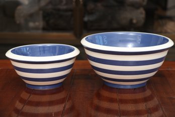 Blue And White Striped Nesting Bowls