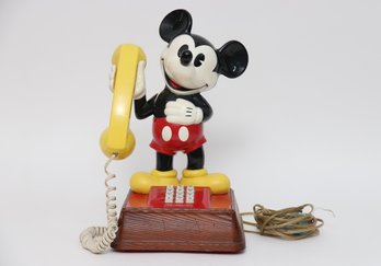 1970's The Mickey Mouse Push Button Telephone Phone