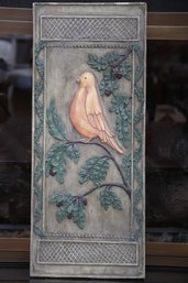 Carved Bird On Wooden Plaque