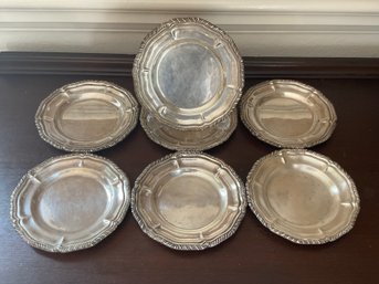 7 Emma Sterling Silver Plates 950 Mexico 1764 Grams