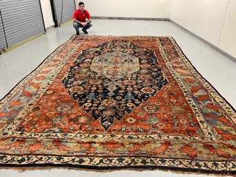 Palace Size Persian Heriz Carpet 11 X 18