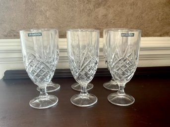 Six Shanon Crystal Water Goblets