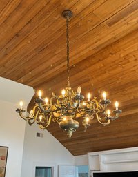 Spectacular Ornate Brass Chandelier