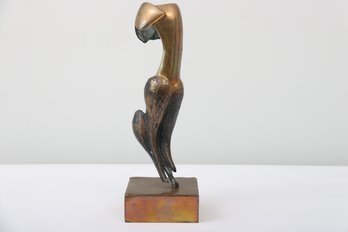 Abstract Bronze Sculpture Artist Signed