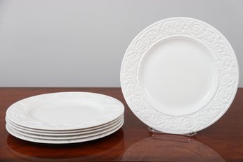 6 White Linen Collection Lenox Dinner Plates