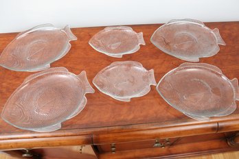 Glass Fish Plates 6 Total