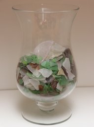 Glass Jar Filled With Beach Glass