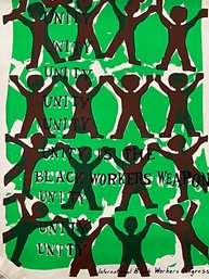 Black Workers Unity Vintage Poster