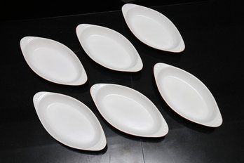 6 Oval Crock Dishes