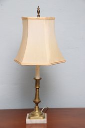 Small Brass Table Lamp With Marble Base