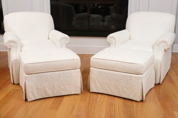 Kravet Armchairs With Ottomans