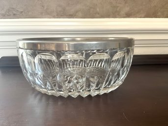 Crystal Bowl With Silver Rim