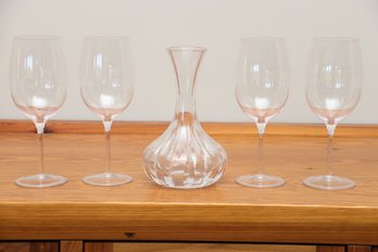 Waterford Wine Decanter With 4 Glasses
