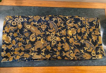 LARGE & Fabulous Blue & Gold Batik Fabric Purchased In Bali, Indonesia