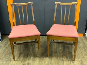Pair Of Mid Century Walnut Side Chairs