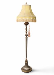 Traditional Floor Lamp With Frilled Shade