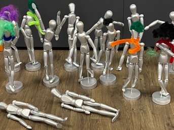 Collection Of Posable 12 Inch Silver Mannequins