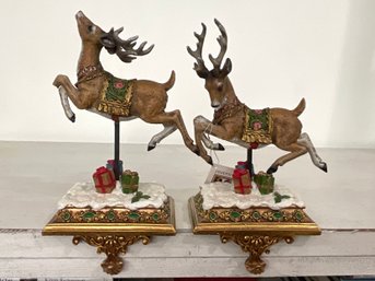 Pair Of Reindeer Stocking Holders