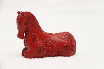 Asian Cinnabar Horse Figurine