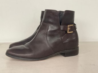 Michael Kors Leather Buckle Ankle Boots Size 9.5