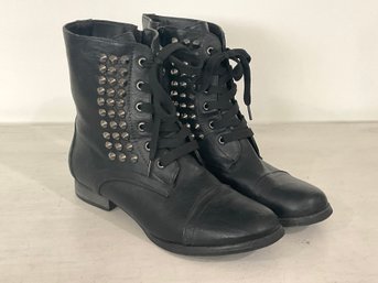 Faux Leather Stud Boots Size 10