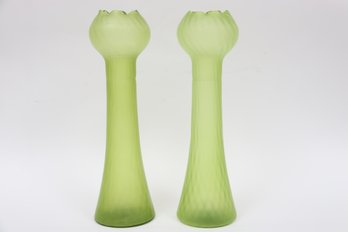 Mid Century Lime Green Vases