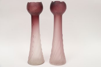 Mid Century Purple Glass Vases