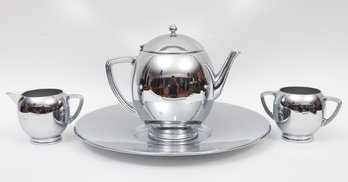 Mid Century Chrome Tea Service