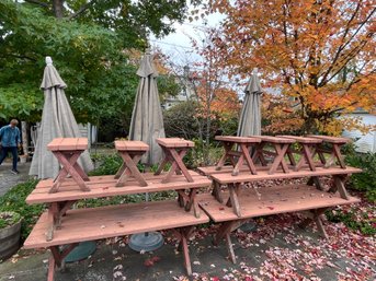 Vintage Red Wood Outdoor Furniture